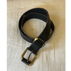 Vintage 90s Diesel Italian Leather Belt, Black Unisex